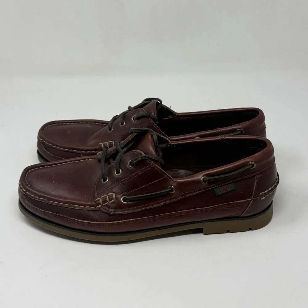 Dockmasters Boat Shoes Mens 12 M Brown Leather Hand Sewn Moccasin Preppy